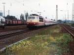 103 217-6 mit IC 524 “Hamseat” Mnchen-Kiel auf Bahnhof Lengerich am 29-8-1994.