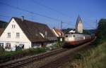 103 113 am 06.08.1986 bei Lonsee unterwegs in Richtung Ulm.