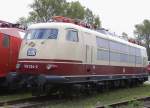 103 224 ausgestellt auf dem Gelnde des Bahnmuseums Weimar zum Eisenbahnfest am 08.10.2011.