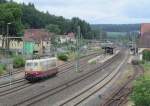 103 222-6 durchfhrt am 30. Juni 2013 solo den Bahnhof Kronach in Richtung Lichtenfels.