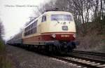 103139 mit IC 607 am 30.5.1988 um 15.28 Uhr bei Ostercappeln Richtung Osnabrück fahrend.