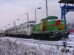 WAB 22 und 3 weitere 109er abgestellt ber die Feiertage  im Stralsunder Hbf 27.12.05