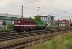 EB 22  Lisa 2  zieht am 24.07.2015 die EGP 109 030-7 auf das Gelände der Erfurter Bahn in Erfurt Ost.