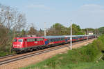 Bahn Touristik Express 110 491 befand sich am 22.04.2018 auf der Rückfahrt nach Deutschland. Die Aufnahme entstand kurz nach Unter Oberndorf.