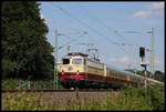 AKE E 10 1309 mit TEE Rheingold Sonderzug von Binz nach Koblenz am 23.6.2019 um 16.11 Uhr am Ortsrand von Hasbergen.