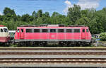 Die nicht betriebsfähige 110 468-6 ist abgestellt bei den Eisenbahnfreunden Zollernbahn e.V.
