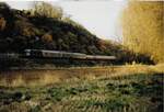 10.November 1991 kurz nach Northeim/Württ. 110 294-6 mit 3855 von Frankfurt ab Heibronn nach Stuttgart in Heilbronn war Lokwechsel und noch 3 Bn-wagen beigestellt