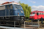 E10 348 und 110 459-5 am 20. Mai 2023 im DB Museum Koblenz 