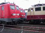 Lokomotiven der BR 110 in Hamburg; Mrz 2002.