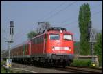 110 494 mit dem  Wupper-Express  RE11592 nach Aachen am Esig Geilenkirchen 20.4.09