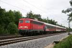 110 351 mit einem Sonderzug aus Villach am 09.06.2009 in Haar.