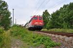 groer Mezug am 30.07.09 bei der Ausfahrt aus dem Bf Lietzow nach Binz mit 110 351