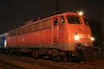 Die 110 292-0 als Nachtaufnahme im DB Museum Koblenz Ltzel am 02.10.2010