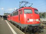 Hier steht 110434 mit 612140 im Schlepp am 27.7.12 in Gieen.