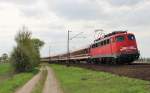 Am 1.Mai 2013 war 110 457 mit NF2714 Saarbrcken Hbf->Hamburg-Altona bei Burgstemmen (KBS 350) auf dem Weg Richtung Norden.