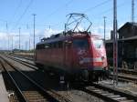 110 469 wartete,am 14.August 2013,in Stralsund auf den EC 378 aus Bratislava den die Lok bis Binz bernahm.