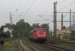 110 469-4 zieht am 21. September 2013 einen BTE-Sonderzug nach Leipzig Hbf durch Kronach.