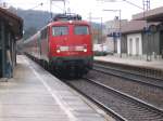 BR 110 454-6 fhrt am 4.9.06 mit einen RE in St.Georgen ein. (KBS720)