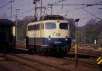 110331 rangiert im Grenzbahnhof Bad Bentheim am 7.4.1990.