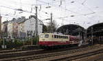 Ein Nachschuss von der 110 169-0 Euroexpress schiebt einen Sonderzug aus Bremen-Hbf nach Aachen-Hbf bei der Einfahrt in Aachen-Hbf.