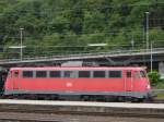 Koblenz 24.7.07  Seitenprofil der 110-435-5  Sie wird kurz nach dem Knips den Bhf schiebend mit RE 11316 verlassen und Rtg.