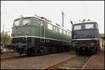 Die Gterzuglokomotive E50 091 und E41 001 zum 125. Geburstag des BW Osnabrck.