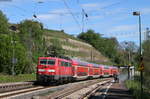 111 132-7 mit dem RE 19057 (Lauda-Stuttgart Hbf) in Nordheim 25.4.19