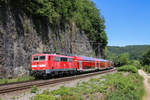 111 191 der Deutschen Bahn AG war am 30. Mai 2020 mit dem Regionalexpress 10420 von Dortmund Hauptbahnhof nach Aachen Hauptbahnhof unterwegs, hier kurz hinter Ennepetal.