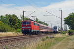111 118 beförderte am 17.07.22 einen Smartrail-Sonderzug von Leipzig nach Hamburg.