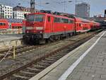 Br 111 091-5 im Starbergerflügel des Münchner HBF abgestellt.