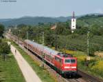 111 050-0 mit der RB 31105 (Offenburg-Basel Bad Bf) bei Denzlingen 7.8.09