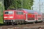 Alte Bilder: Die 111 116-0 zieht den RE4 von Dortmund nach Aachen durch Aachen West am 23.05.2009