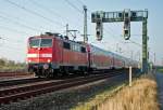 111 077-4, RE9 nach Siegen bei Porz-Lind - 12.11.2011