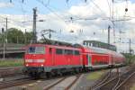 DB 111 077-4 mit dem RE9-Verstrker nach Aachen hier in Kln-Deutz am 12.7.2012 