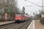 111 133-5 mit RE 4851 Rheine-Braunschweig auf Bahnhof Ibbenbren am 28-12-2012.