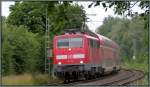 Der Wupperexpress (RE 4) unterwegs bei Rimburg (bach Palenberg) auf der KBS 485 im Juli 2013.