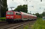 Gerade verlässt eine RE4 den Rheydter Hbf, der von der 111 096 geschoben wird.
Am heutigen Samstag fahren die Züge nur zwischen Mönchengladbach und Aachen. 21.6.2014