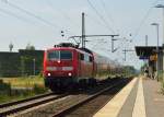 111 158-2 als RE7 aus Krefeld kommend gen Köln fahrend durch Allerheiligen am 26.7.2014.