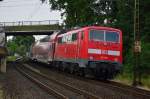 In Osterath auf dem Weg nach Krefeld ist die 111 169 zu sehen, als sie einen RE7 Zug schiebt. 14.6.2015