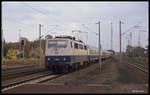 Hude am 21.10.1989: 111055 mit dem Oldenburg City 566 um 13.08 Uhr aus Bremen.