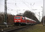 111 158 DB kommt die Kohlscheider-Rampe hoch aus Richtung Neuss,Herzogenrath mit dem RE4 aus Dortmund-Hbf nach Aachen-Hbf und fährt durch Kohlscheid in Richtung