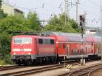 111 208-5 wird in Passau-Hbf hinterstellt; 130629