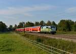 111 039 mit einem RE am 23.09.2012 unterwegs zwischen Plattling und Langenisarhofen.