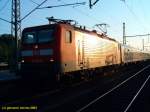 Eine 112 164-9 beim Lokfhrerwechsel im Erfurter Hbf.