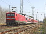 Schublok 112 185 mit dem RE 5 nach Wünsdorf-Waldstadt am 07.