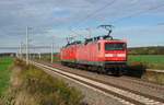 112 174 und 112 106 rollten am 20.10.19 auf dem Weg von Halle(S) nach Kiel durch Rodleben Richtung Magdeburg. 