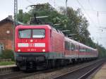Am 6.September 2007 fuhr die Br.112 168-0 mit einem Regionalzug, bestehend aus Modus-Wagen nach Wrzburg Hbf.