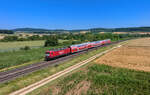 112 139 mit einem Ersatzzug am 07.07.2023 bei Wettelsheim.