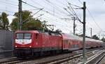 DB Regio AG - Region Nordost, Fahrzeugnutzer: Regionalbereich Berlin/Brandenburg, Potsdam mit ihrer  112 101-1  (NVR:  91 80 6112 101-1 D-DB ) und dem RE 3 nach Stralsund Hbf.