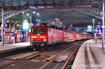 112 184-7 mit RE 38148 Cottbus Hbf. - Rathenow im abendlichen Berliner Hbf. (12.07.09)